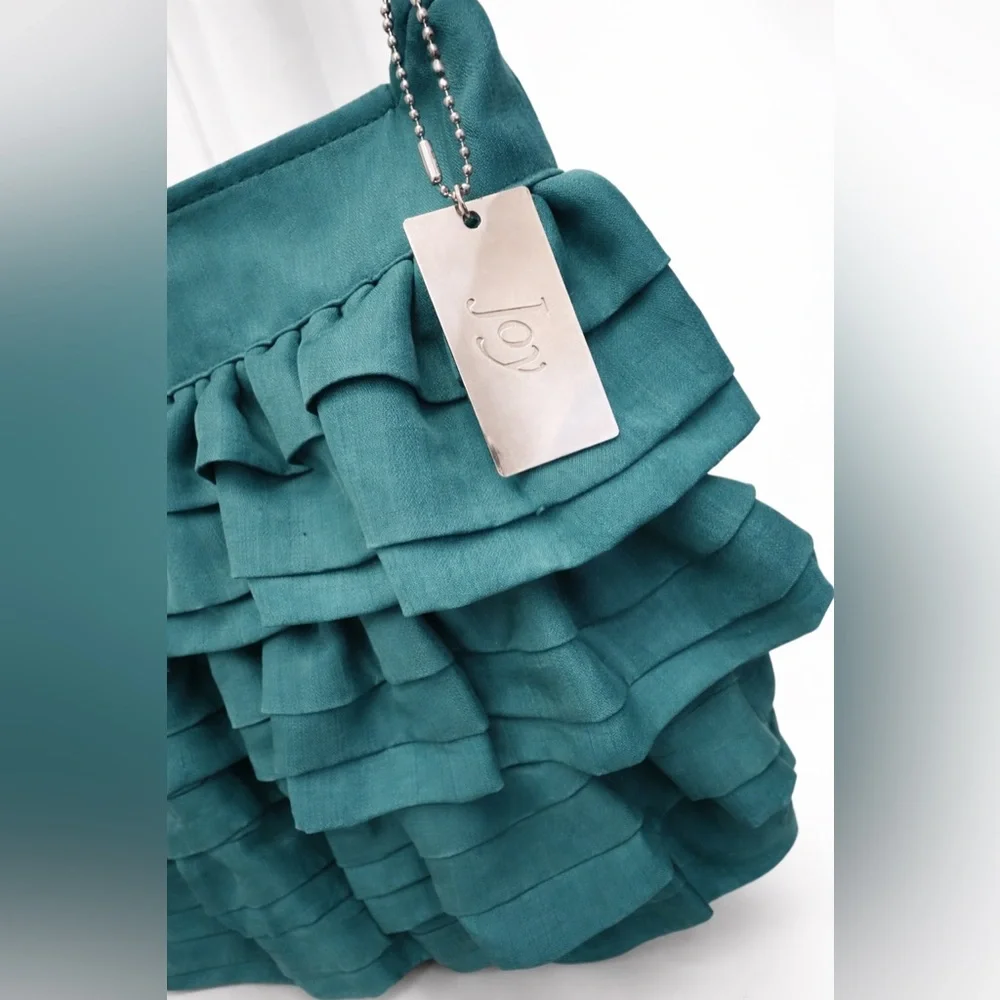 Handmade Fair Trade Teal Ruffle Shoulder Bag – Artisan Women’s Collective